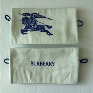 Burberry pale mint Blue Logo 2 Shoes Drawstring Dust Bags 12.5" x 8.5" new